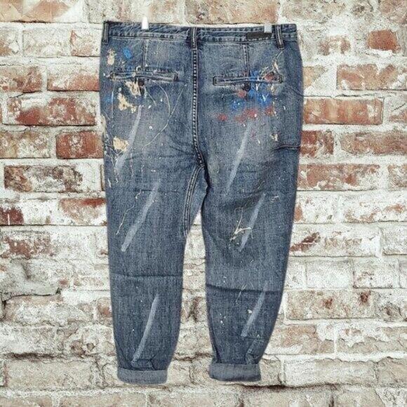 2/$50 Man X OneTeaspoon Blue Suede Mr Browns Jeans Size 34R | Distressed - Picture 2 of 7